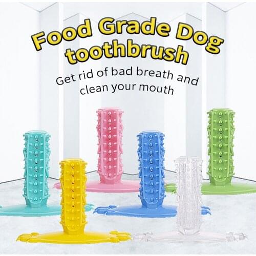 Pet Supplies Toothbrush Dog Toy Teething Stick Gnaw Rubber Chew Tooth Cleaning Oral Cavity Interactive Training Sucker
