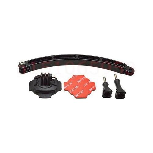 Helmet extension arm and 360 rotating mount 3M stickers and screws for GoPro