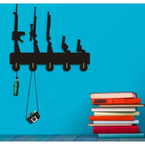 Guns Breeds Hooks Wall Door Clothes Coat Hat Hanger Kitchen Bathroom Towel Hooks Key Holder Gift For Soldier Military Fan
