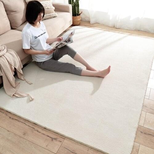 Japanese Simple Carpet Living Room Home Soft Rugs For Bedroom Sofa Coffee Table Floor Mat Solid Design Bedside Fluffy Area Rug
