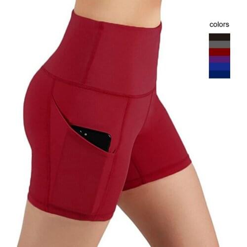 Multi-colors Women Yoga Shorts High Waist Running Shorts Lifting Push Up Tight Sports Pocket Fitness Yoga Short Pant Gym Jogging