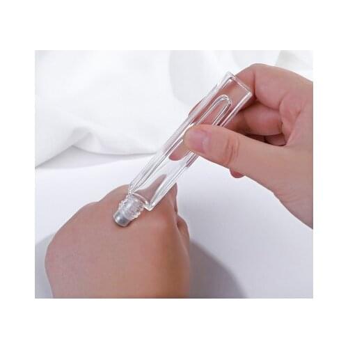 10/30pcs Clear Glass Essential Oil Roller Bottles with Glass Roller Balls Aromatherapy Perfumes Lip Balms Roll On Bottles 10ml