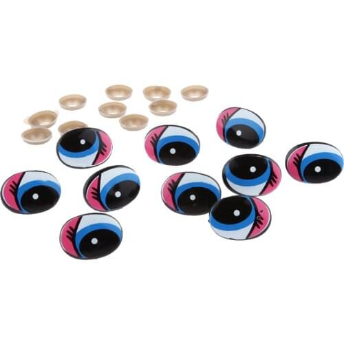 10Pcs 22x16mm Plastic Safety Eyes for Making Teddy Bear Doll Animal Crafts Beautiful Eyes For Needle Felting