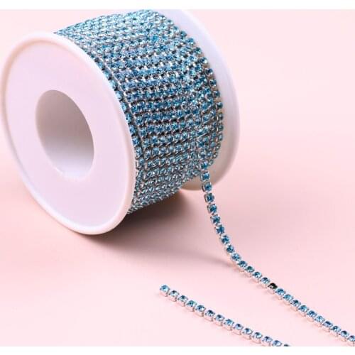 10 Yard/back DIY Rhinestone Cup Chain Crystal Strass Glass Stone Sew On Rhinestones For Clothes Diamond Jewelry Crafts Glitter