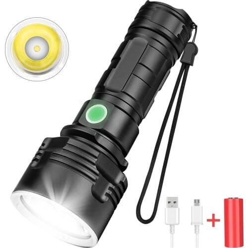 3 Lighting Mode Flashlight Working Torch with Lanyard Lanterna Waterproof Camping Light Flashlamp Button Switch Emergency Light