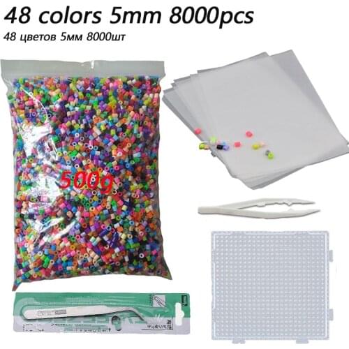 500g 8000pcs 5mm Hama Beads (1 Template+3 IronPaper+2 Tweezers)Mini Hama Fuse Beads Diy Kids Educational Toys Free shipping