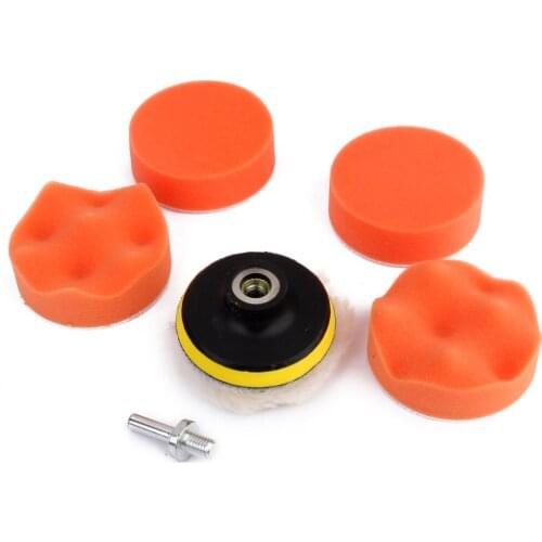 7pcs 3' CAR POLISHING SPONGE BUFFING BUFFER PAD Kit FITS for DRILL M14 MACHINE