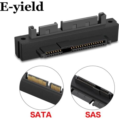 E-yield 90 Degree Right Angled SATA 22Pin 7+15 Male to SFF-8482 SAS 22 Pin Female Extension Convertor Adapter for Hard Disk Dri