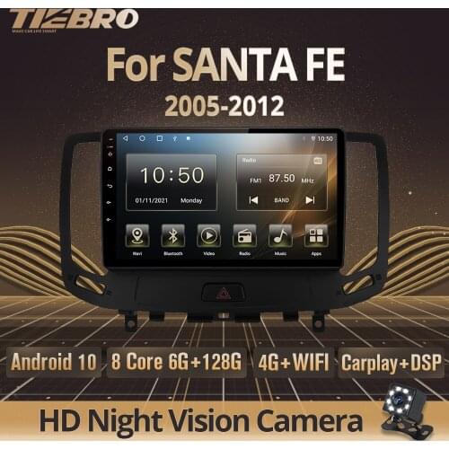 2DIN Android10.0 Car Radio For Hyundai SANTA FE 2005-2012 GPS Navigation Auto Radio Car Receiver Car Multimedia Player Carplay