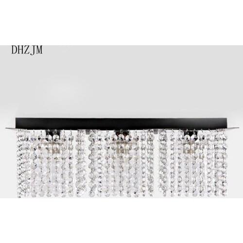 Free Shipping 2016 New Modern Rectangle Design Crystal Chandelier Lustres Crystal Light Fixture For Living Room L50*W18*H18cm