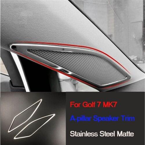 Car-styling Stainless steel trim upper speaker decoration frame for 2014 Volkswagen golf 7 MK 7 accessories