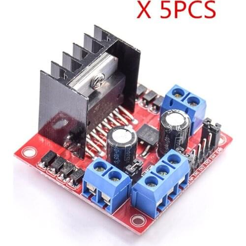 5Pcs/Lot Dual Channel H-Bridge Motor Driver Board L298N DC Stepper Motor Driving Module 5V 2A
