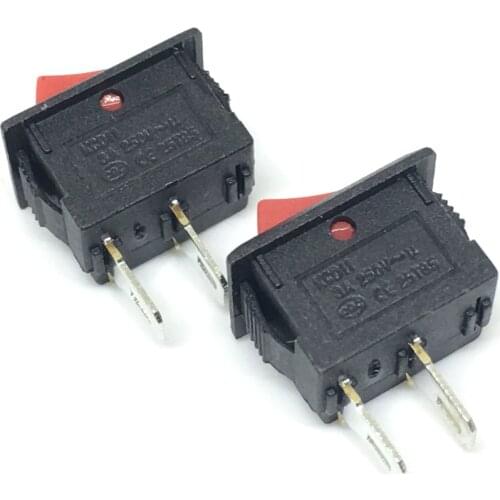 10Pcs Push Button Switch 10x15mm SPST 2Pin 3A 250V KCD11 Snap-in On/Off Boat Rocker Switch 10MM*15MM Black Red and White