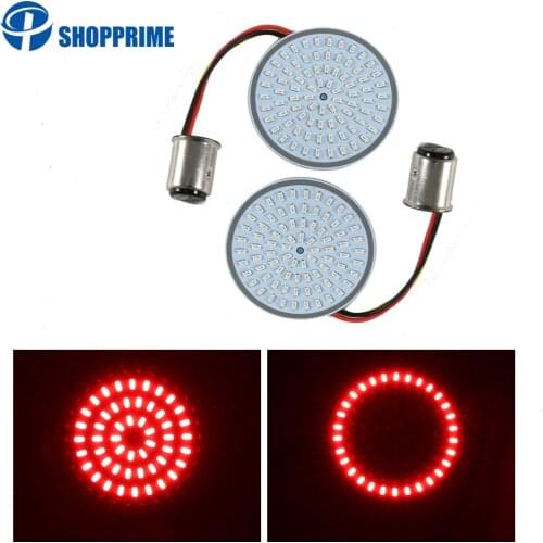 Motorcycle Red Brake light 1157 Bullet Rear LED Turn Signal Inserts For Dyna Super Glide Custom FXDC, Road King FLHR