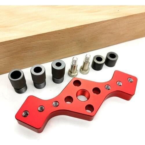 Woodworking Vertical Hole Locator Pocket Hole Jig Kit 6/8/10mm Self-centering Doweling Drill Guide for Carpentry Puncher Tools