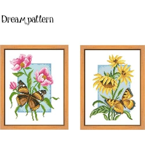 Butterflies and flowers cross stitch kits aida fabric 18ct 14ct 11ct white unprint cotton thread embroidery kits DIY craft
