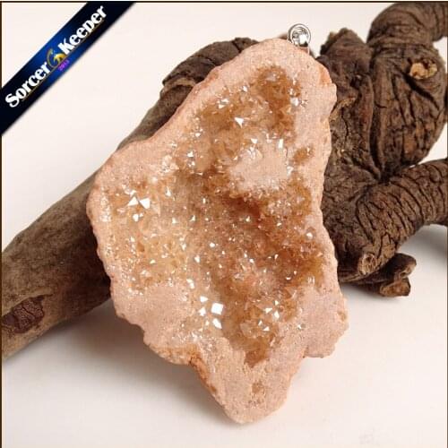 Irregular Natural Stone Pendulum Gold Plating Rainbow Crystal Druzy Pendants Sparkling Charms Necklace For Jewelry Making YS117
