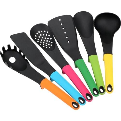 Nylon Kitchenware 6 Pcs/set Flat Spatula Soup Colander Colorful Cooking Utensils Kitchen Accessories Cooking Tools Non-stick