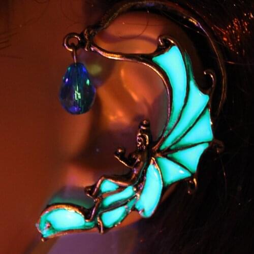 2017 New FLOWER Angel Fairy Ear Cuff GLOW in the DARK Luminous Ear clip earrings Stud Earrings Clip Earrings FOR WOMEN gifts