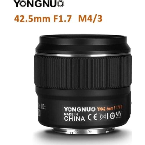 YONGNUO YN42.5mm F1.7M II Camera Lens For Panasonic Olympus M4/3 mount Mirrorless Camera Auto Focus 42.5mm F1.7 Lens
