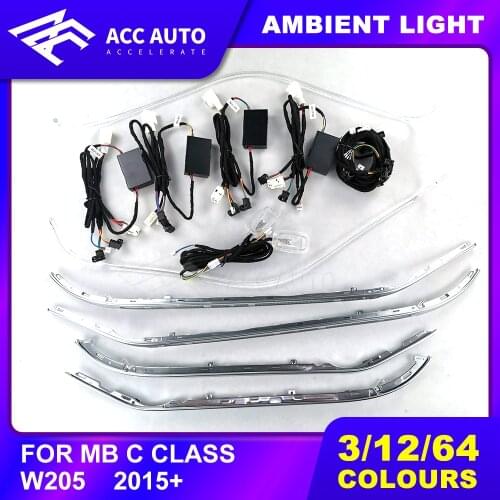 Whole Sale Price ! Upgrade 3/12/64 Colors Ambient Light Lamp For W205 / X253 For Mercede ben C / GLC Class Ambient Light