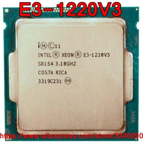 Original Intel CPU Xeon E3-1220V3 Processor 3.10GHz 8M 80W Quad-Core E3 1220V3 LGA1150 free shipping E3-1220 V3 E3 1220 V3