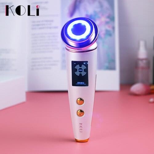KOLI Eletric 4 in 1 LED Photon Therapy Facial Skin Lifting Rejuvenation Beauty Device Machine EMS Ion Microcurrent Massager Tool