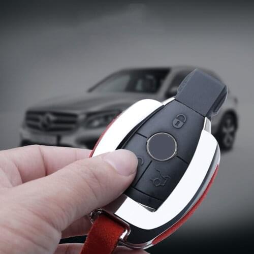 Hight quality Galvanized Alloy Suede leather Car Key Cover Case For Mercedes benz A B R G Class GLK GLA E200 E200L W176
