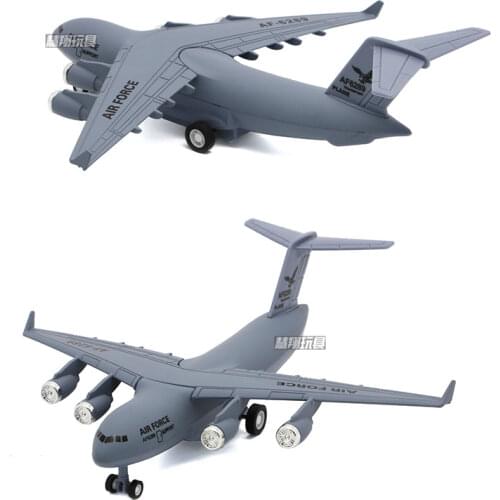 High simulation 1:300 C17 hercules transport aircraft metal model musical flashing alloy pull back airplane toy free shipping