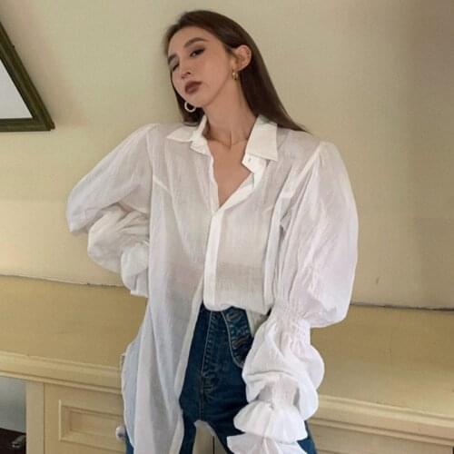 Cheap wholesale 2021 spring summer autumn new fashion casual ladies work women Blouse woman overshirt female OL VyJ6912