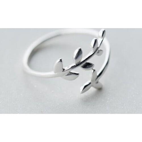 New 100% 925 Sterling Silver Fashion Women Cute Branch Rings Size 5 6 7 Wonderful Gift For Girls Teen Lady