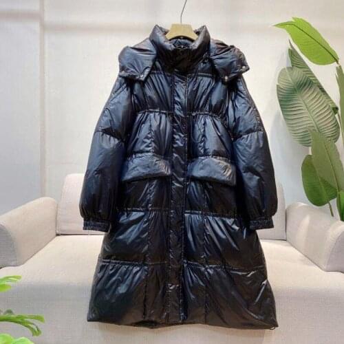 Winter Women Jackets Thicken Streetwear Oversized Parkas Long Hooded White Duck Down Jacket Female Coats Mujer Tops