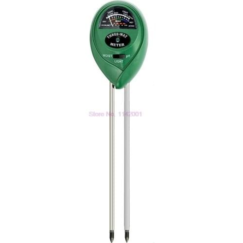 100pcs/lot 3 in 1 Soil PH Meter Sunlight PH Tester Garden Soil Moisture Sensor Meter Plants Acidity Humidity PH Monitor Detector