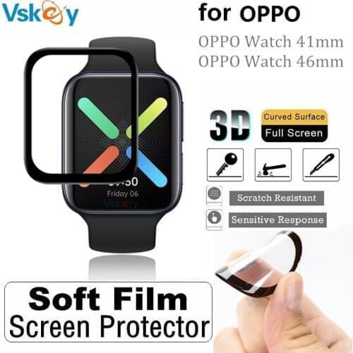 100PCS 3D Curved Edge Soft Screen Protector for OPPO Watch 41mm & 46mm Full Coverage Smart Watch Protective Film (Non Glass)