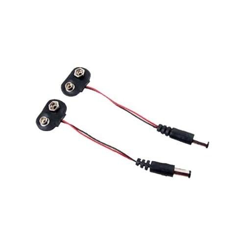 2 Pcs 2.1 X 5.5mm Male Dc Plug to 9v Battery Clip