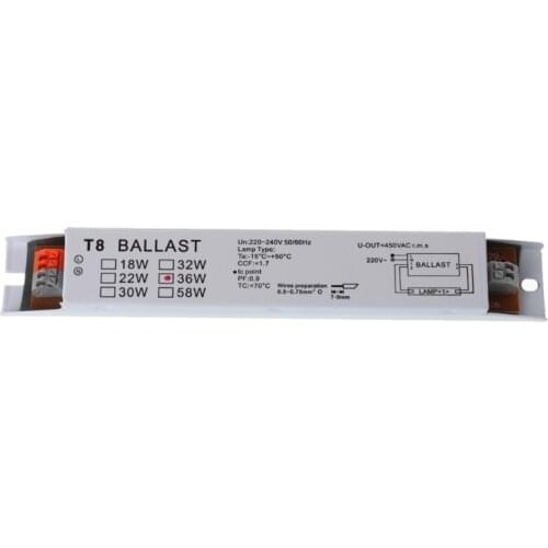 220-240V AC 36W Wide Voltage T8 Electronic Ballast Fluorescent Lamp Ballasts