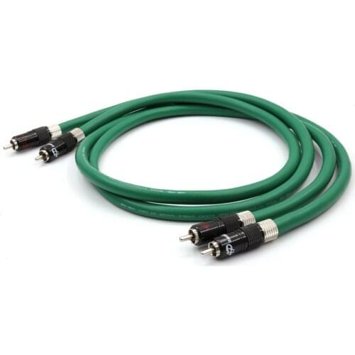2328Green Hifi Silver-Plate Cable High Quality 6N OFC HIFI Rhodium Plated RCA Male to Male Audio Cable 1Pair