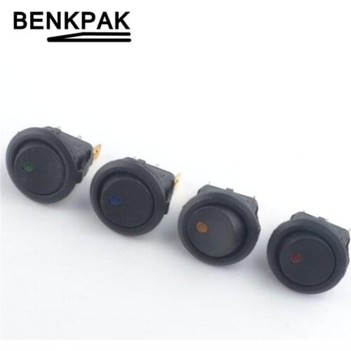 5pcs 12V 20A led rocker switch Led Dot Light 3 pins ON-OFF Car Dashboard Dash Boat Toggle SPST Switch