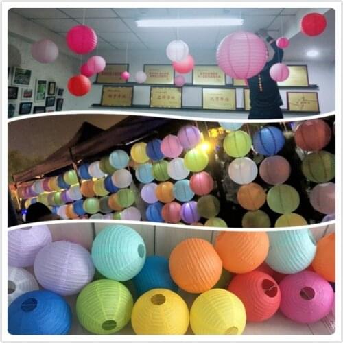 6inch 15cm Chinese Round Paper Lantern Wedding Party Decoration Holiday Supplies Paper Lamp New Year Decoration white pink blue