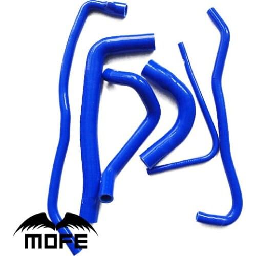 6PCS 100% Silicone 3 Plys Original Logo Heater Coolant Radiator Silicone Hose For Saab 9000 1991-1998 Blue