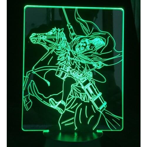 Acrylic 3d Lamp Attack on Titan Erwin Smith for Home Room Decor Light Child Gift Hange LED Night Light Anime