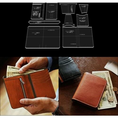 Wallet type drawing acrylic template pattern handmade leather goods diy leather hobby production design plate mold