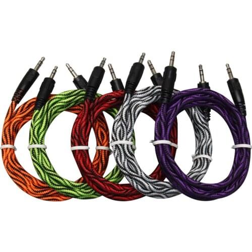 1.5M Jack 3.5mm Audio Cable Nylon Braid 3.5mm Car AUX Cable Headphone Extension Code for Phone MP3 Car Headset Speaker 100pcs