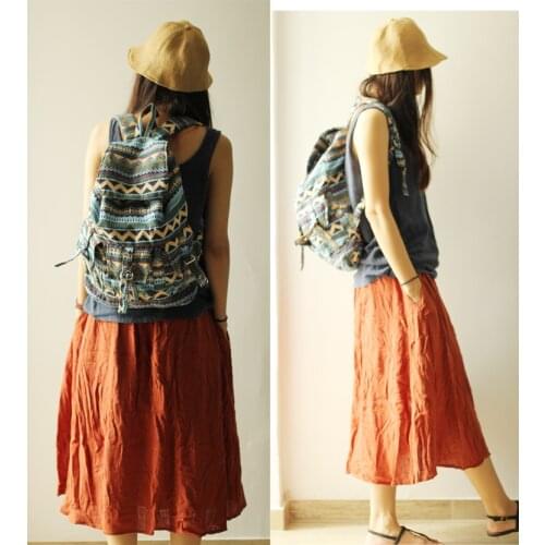 Pure Handmade High Quality Cotton Canvas Large Backpack Travel School Laptop Bag Vintage Fashion Backpacks free shipping