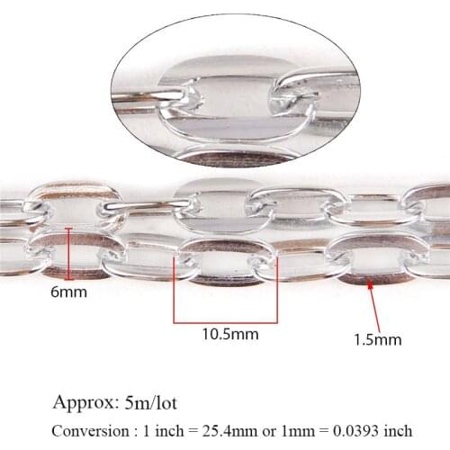 Aluminum Silver&Rose Gold O Shape Necklace Chains Bulk Fit Bracelets Findings Open Link Chain For DIY Jewelry Making