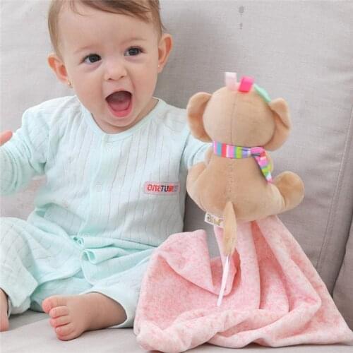 Newborn Baby Toys Pacifier Doll Soothing Appease Towel Infant Soft Soother Towel Cartoon Animal Educational Elephant Plush Toys