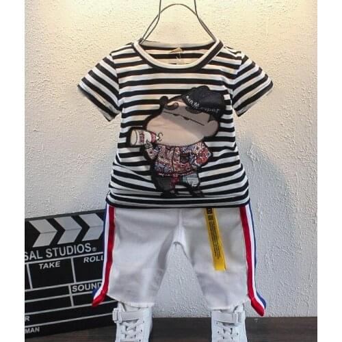 Baby Boys Sets Summer Boys Sets Clothes T-Shirt + Short Pants Cotton Sports Letter Printed Set Children Suit 2-6Years