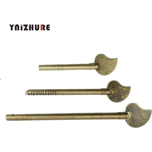 Copper Straight Lock Bolt Chinese Furniture Hardware Brass Locking Closure Pin Cabinet Door Trunk Box Latch Copper
