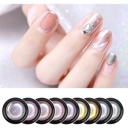 Metallic Sliver Base Gel Mirror Effect Neon Gemstone Soak Off UV LED Nail Gel Varnish Glaze Gel Nail Glass Gel Lacquer