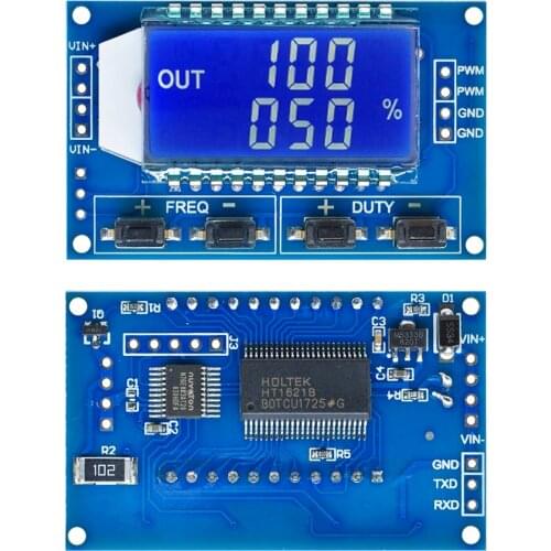 Signal Generator Module Adjustable PWM Pulse Width Modulation Pulse Frequency Function Generator Duty Cycle TTL LCD Display